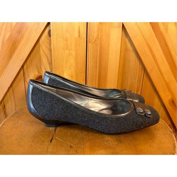 AK Anne Klein Womens Heels 6M Gray Fabric Pumps Shoes 1” iFlex - Picture 1 of 9